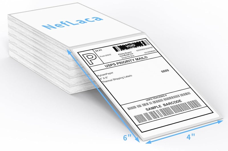 NefLaca Direct Thermal Label-Shipping Label 4x6- Thermal Printer Sticker 4"x6",Compatible with Rollo,Nelko,Zebra. MUNBYN Printer(Pack of 500 Labels) - Image 2